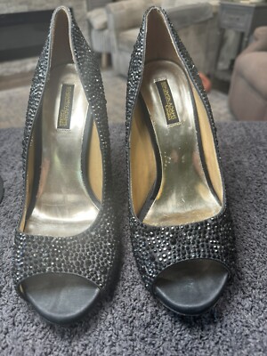 Benjamin Adams Crystal Embellished Bridal Wedding Shoes Size  US 9