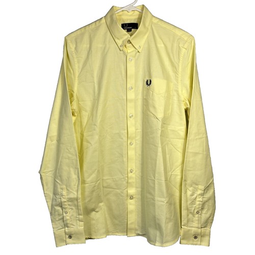 Fred Perry Shirt Mens Small Long Sleeve Button Down Navy Blue