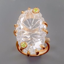 45ct. Natural  Not Enhanced Quartz Ring 925 Sterling Silver Size 8.5 /B-R1803