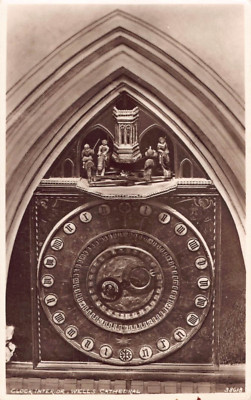 POSTKARTE - SOMERSET - WELLS CATHEDRAL - UHR INNEN - ECHTFOTO