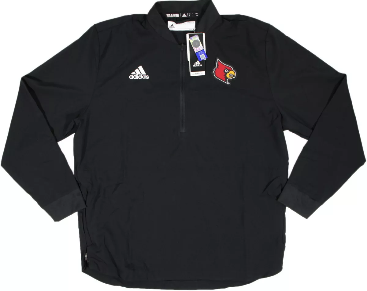 ADIDAS Louisville Cardinals Sideline Jacket- L- NEW- $80 AeroReady 1/4 zip  coat