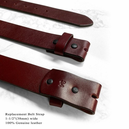 BS055 Replacement Belt Strap Genuine Full Grain Leather Belt 1-3/8"(35mm) wide - Picture 3 of 5