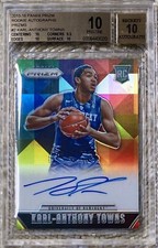 2015 PANINI PRIZM TIE DYE AUTO /25 KARL ANTHONY TOWNS RC BGS 10 POP 1