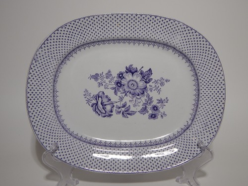 Antique Rare Staffordshire Ceramic Tray Primavesi 1860 Ermine Border Purple - Picture 2 of 7