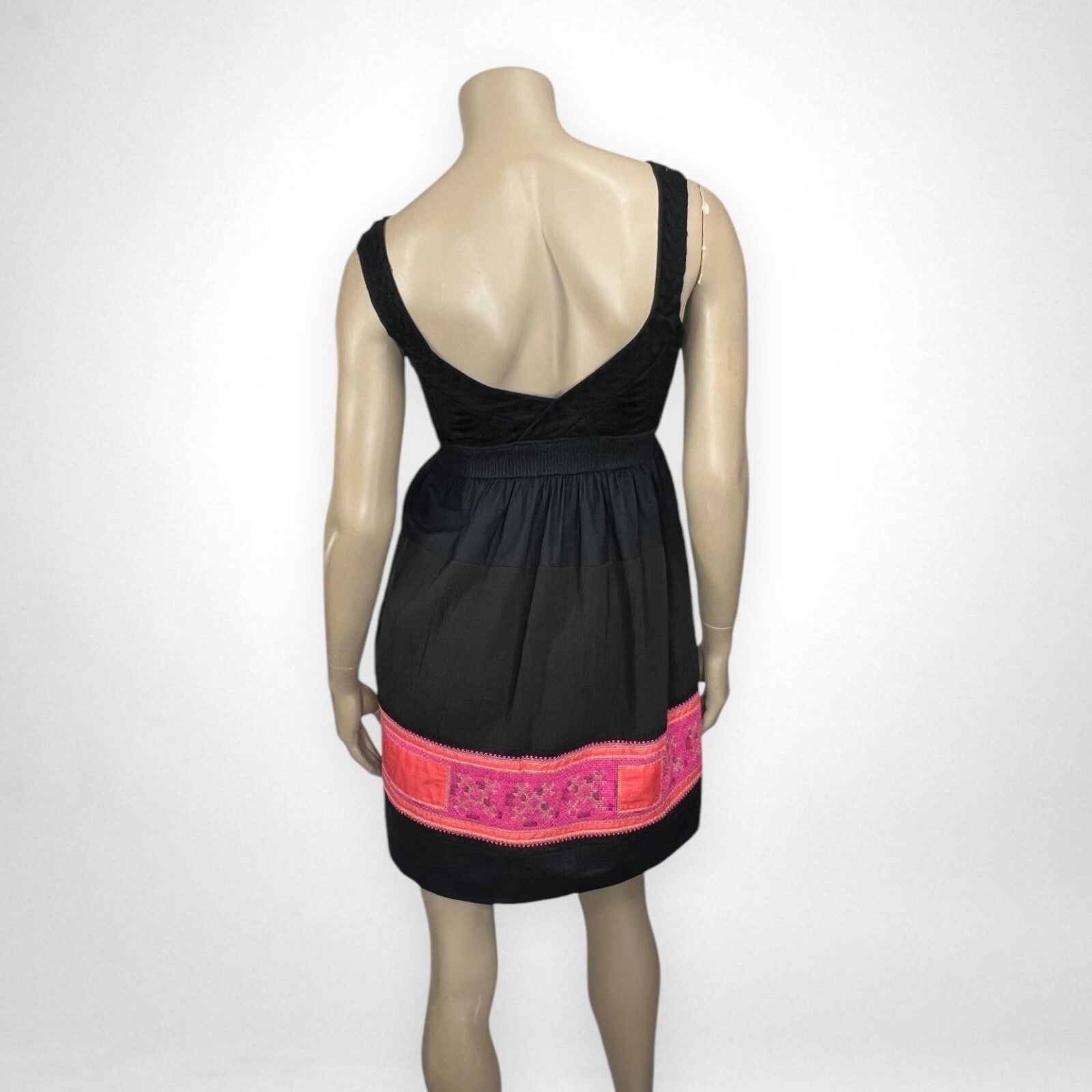 FREE PEOPLE Small Embroidered Black Sleeveless Dr… - image 3