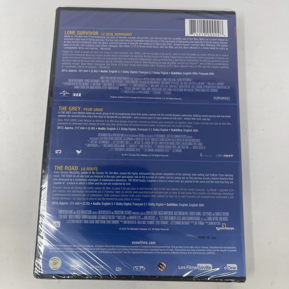 Lone Survivor / The Grey / The Road (Triple Feature) DVD NEW SEALED - Image 2 of 4