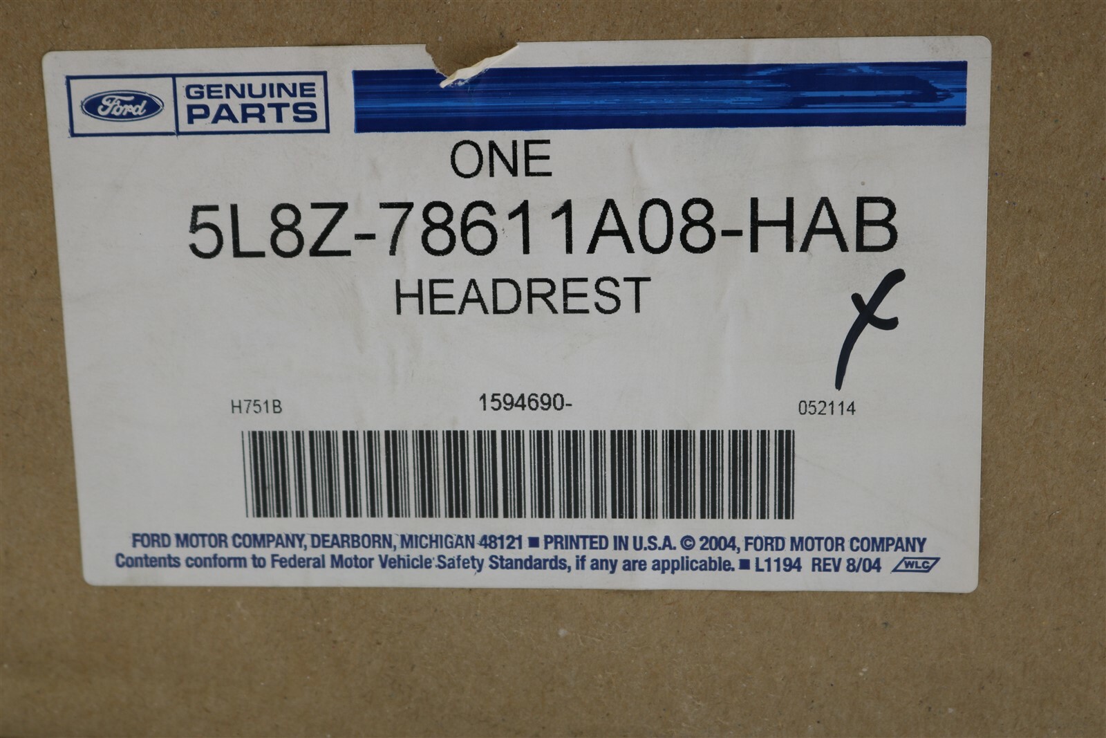 NEW OEM Ford Rear Seat Headrest Pebble Leather 5L8Z78611A08HAB Escape