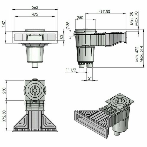 AstralPool Slim Skimmer Weiß für Betonbecken 58707 Skimmer 17.5 L - Bild 2 von 2