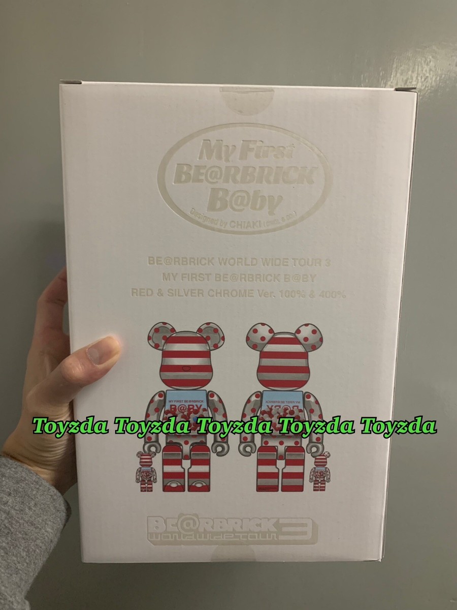 MY FIRST B@BY RED & SILVER CHROME Ver. 400% & 100% Bearbrick MY FIRST B@BY RED & SILVER CHROME Ver. 400% & 100% Bearbrick