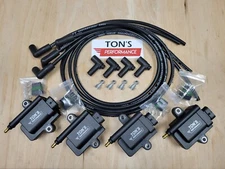 Ton's Performance IGTB 4 Cylinder Ignition Coil Conversion Kit Plug Wire Set