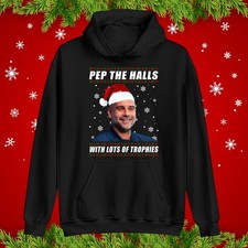 Funny Football Christmas Hoodie Pep the Halls with Lots of Trophies,Xmas Sweater