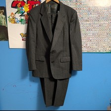 Vintage Christian Dior Monsieur Gray Stripe Suit 2pc Power Suit Wool 42R Men