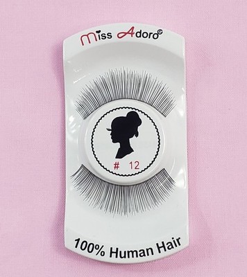 12 pack miss Adoro Human Hair Eyelashes Style # 12