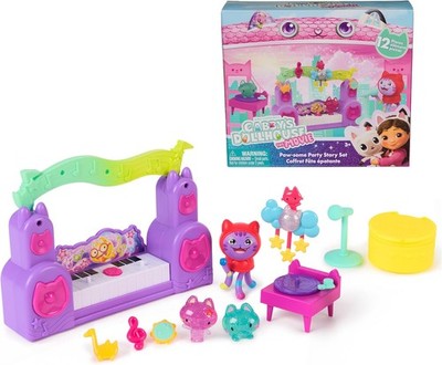 DreamWorks GABBY'S Dollhouse The Movie, Paw-Some Party Story Set with DJ Catnip,