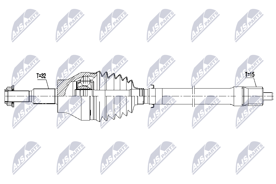 DRIVE SHAFT NPW-CH-155 FOR JEEP ECX/EC1 2.0L EBH 2.1L 4cyl WRANGLER IV - Image 5