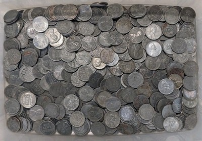 500X+ 1943 PDS Steel Lincoln Wheat Cents Pennies Bulk Lot Unsearched 3+LB #OLS23