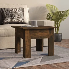  Coffee Table Smoked Oak Engineered Wood 21.7x21.7x16.5 in