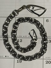Wallet Chain 24-3/8", Titanium Carabiners, Stainless Steel Fat Link Chain