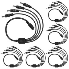 DC 1 Female to 4 Male Output Power Splitter Cable 6 Pcs 1 to 4 Plug DC CCTV