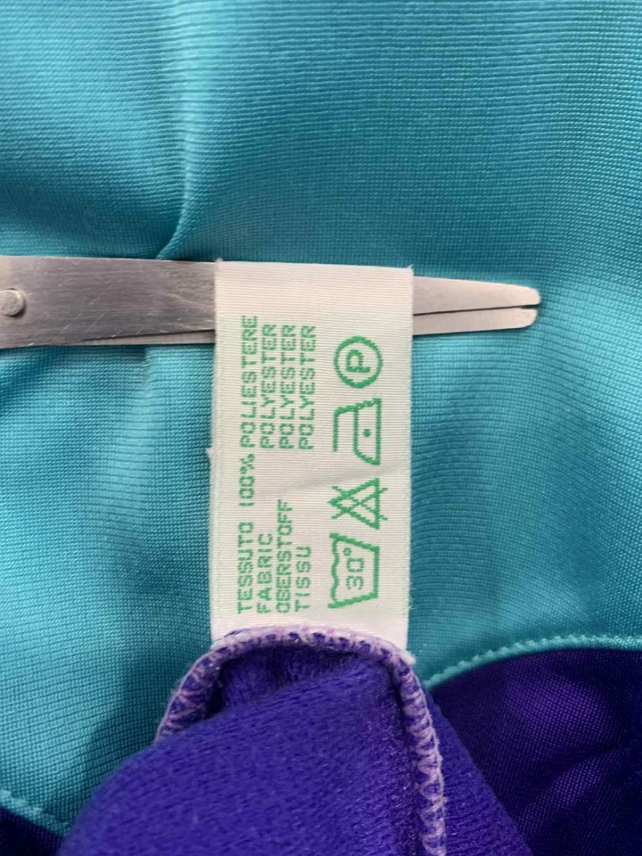 Chaqueta De Colección Diadora Track Multicolor Púrpura Verde Azulado Rojo Años 90 Retro Para Hombre Talla L/XL #89 Foto 4 de 4