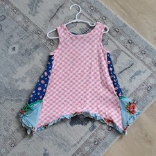 Matilda Jane Girls Brilliant Daydream Pink Gingham Carefree Summer Tunic Top Sz4
