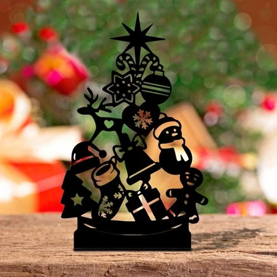 Bougeoir En Fer pour Noël, Décoration Stable pour Fête, Chambre, Salon - Photo 1/4