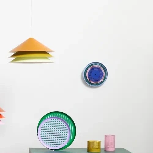 IKEA Design Tablett,2er Set,Stahl, rund, grün lila,OVP,sold out - Bild 4 von 4