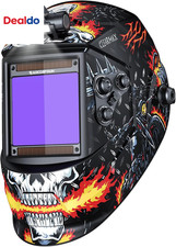 3.94" X 3.66" Auto Darkening Welding Helmet, Solar Powered True Color Welding Ho
