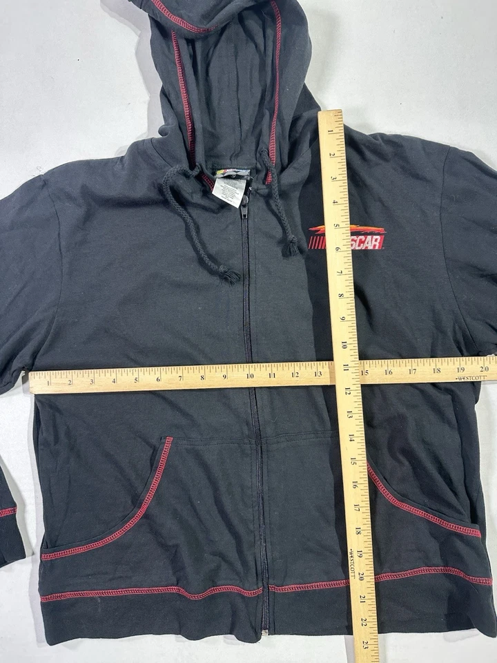 Sudadera con Capucha NASCAR De Colección Negra Cremallera Jerry Leigh Talla L Racing Flames Logo Foto 3 de 4