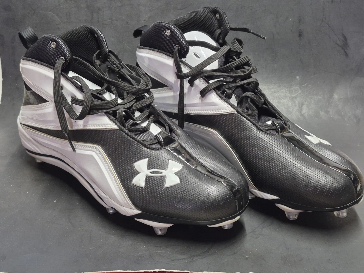 Under Armour Men‎ UA Football Cleats Gray Black Mid Lace Up Men\'s SZ. 15 New Under armour 15 US Silver Football Shoes & Cleats for Men  main image 2