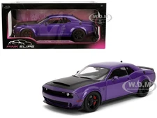 DODGE CHALLENGER SRT DEMON PURPLE 1/18 DIECAST MODEL CAR BY JADA 36473
