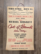Theatre Royal Brighton 1956 Poster Out of Bounds  Arthur Watkyn Michael Redgrave