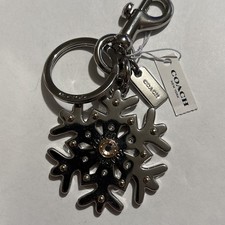 Coach 2018 Limited Edition Snowflake Keychain Bag Charm FOB Rare