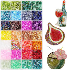 7mm Glass Tube Seed Beads for Jewelry Making Embroidery - 8400 Pcs, 28 Colors