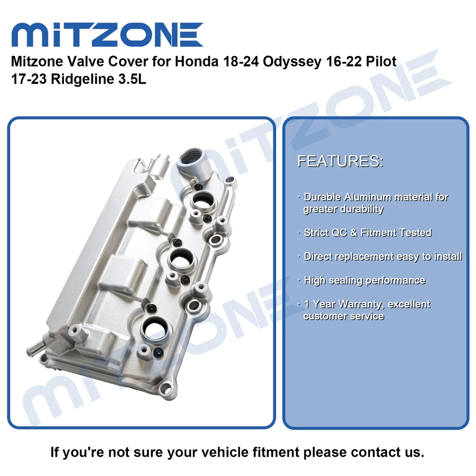 Mitzone Valve Cover for Honda 18-24 Odyssey 16-22 Pilot 17-23 Ridgeline 3.5L - Image 2 of 4