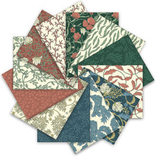 12Pcs Retro Floral Cotton Fabric Bundles, 18 X 22 Inch Fat Quarters for DIY Craf