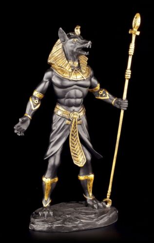 Figurine guerrier égyptien - Anubis noir-or - Egypte divinité LARP décoration - Photo 1/6