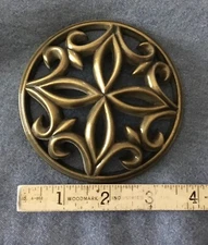 4 Bronze Or Brass Metal Curtain Drapery Tie Backs Hold Backs Medallion 4 Inch