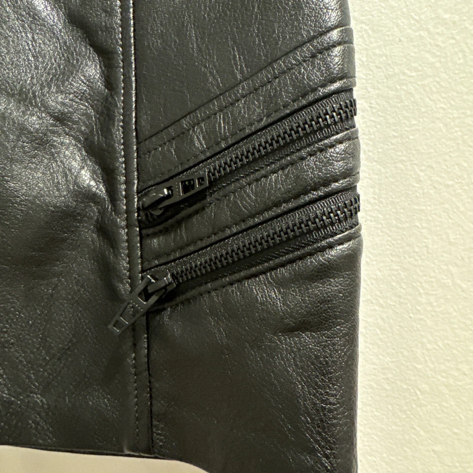 Blank Size 24 Faux Leather Mini Skirt W Zippers - Image 2 of 4