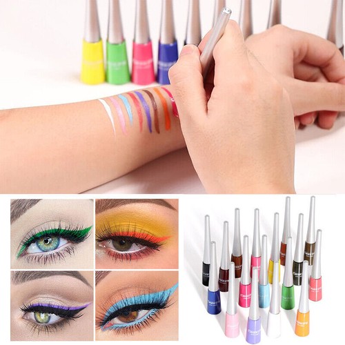 Waterproof Liquid Eyeliner Beauty Matte Glitter Pen Pencil Makeup 33 Colors UK - Picture 6 of 43