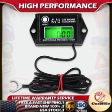 Digital Tachometer Hour Meter Tiny Tach For Small Engine Motor Black Outboard