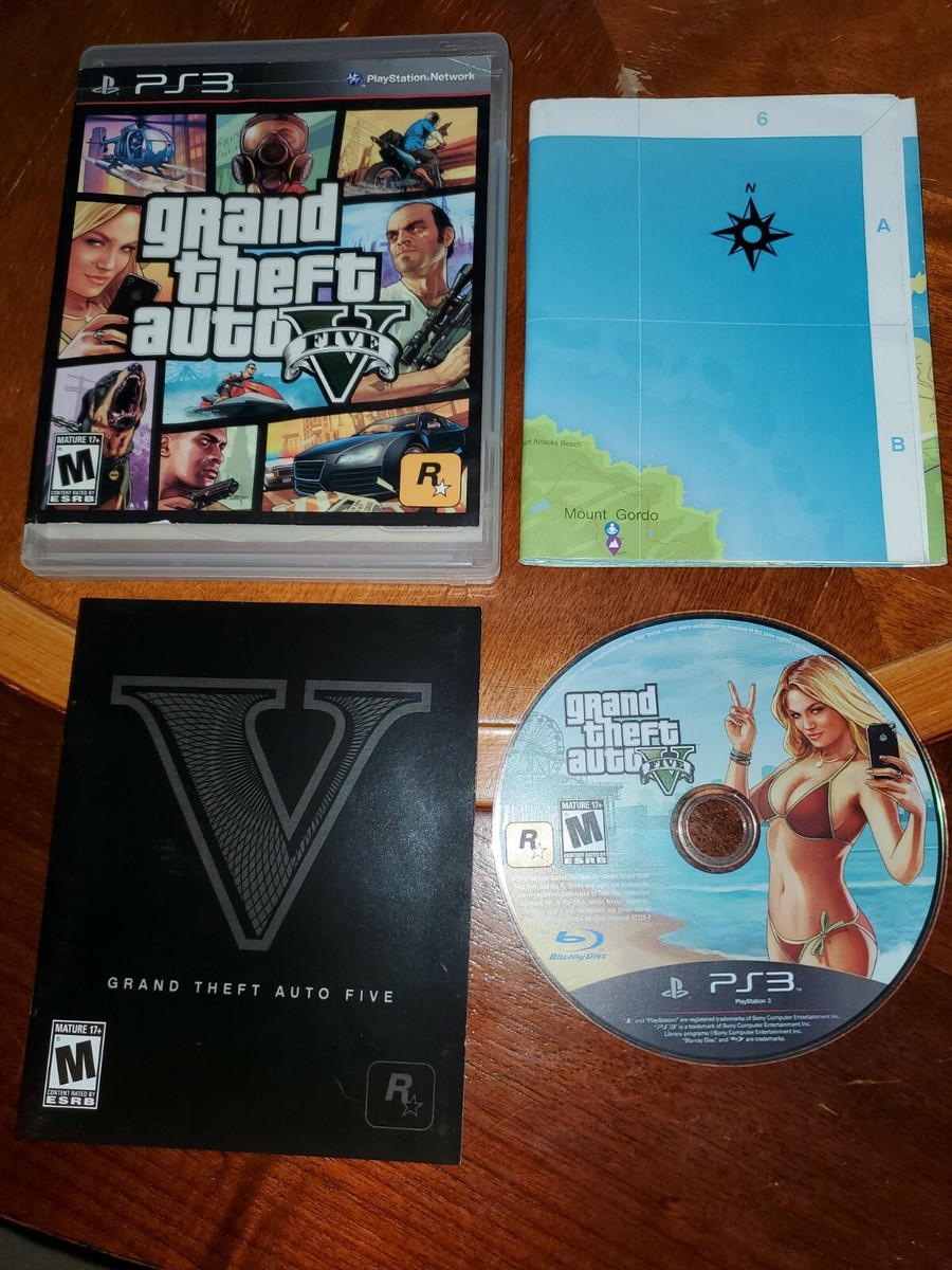 Grand Theft Auto V 5 PlayStation 3 PS3 Complete CIB w/Map