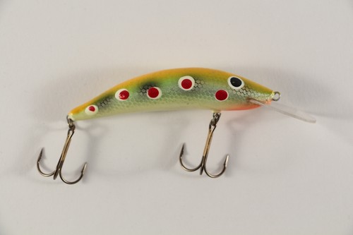 WOBBLER GOLD ASSAN ARC TROUT 7,5cm 8,0g GALLEGGIANTE FATTO A MANO da albero! - Foto 13 di 65