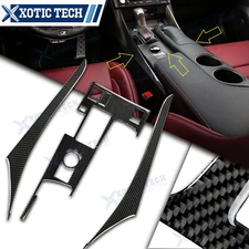 Carbon Fiber Gear Shift Box Panel + Side Cover Trims For Lexus IS250 2014 2015