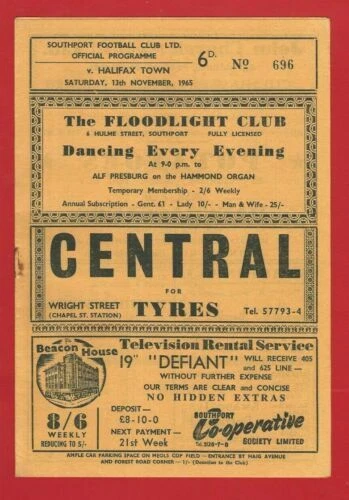 Fourth Division Football League Fixture Programmes (1958-1969)