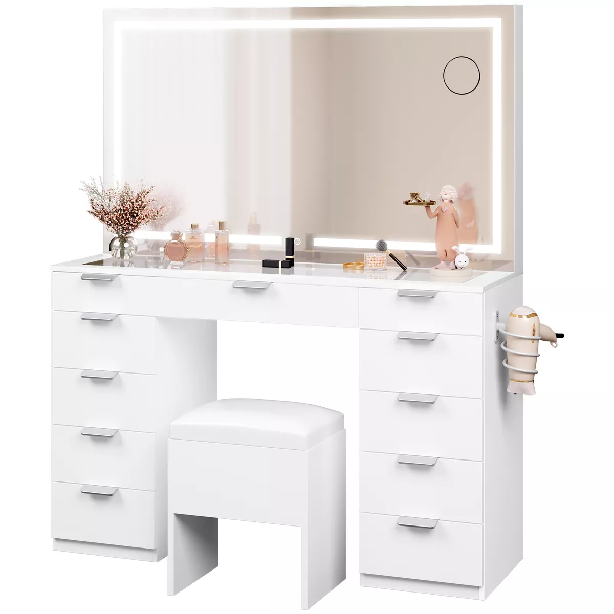 Lighted Vanity Custom Mirror Cut to Size Dressing Room Table Tops Big Mirror  for Bedroom - China LED Mirror, Bathroom Mirror