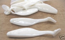 4" Shad Paddle Tail Swimbait great for Umbrella Rig 40 count bag Sassy White