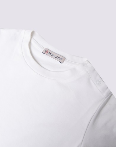 PVP €210 MONCLER Camiseta Niños Talla 3Y Blanco Logo Parche Cuello Redondo Manga Corta - Imagen 5 de 8