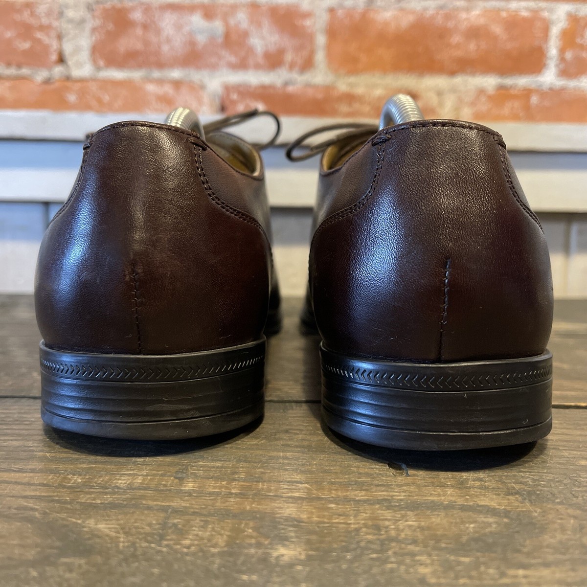 Cole Haan Mens Oxford Shoe Split Toe Brown Leather Lace Up 