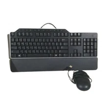 Dell KB522 Business Multimedia Keyboard with PALM WRIST REST and mouse Used
